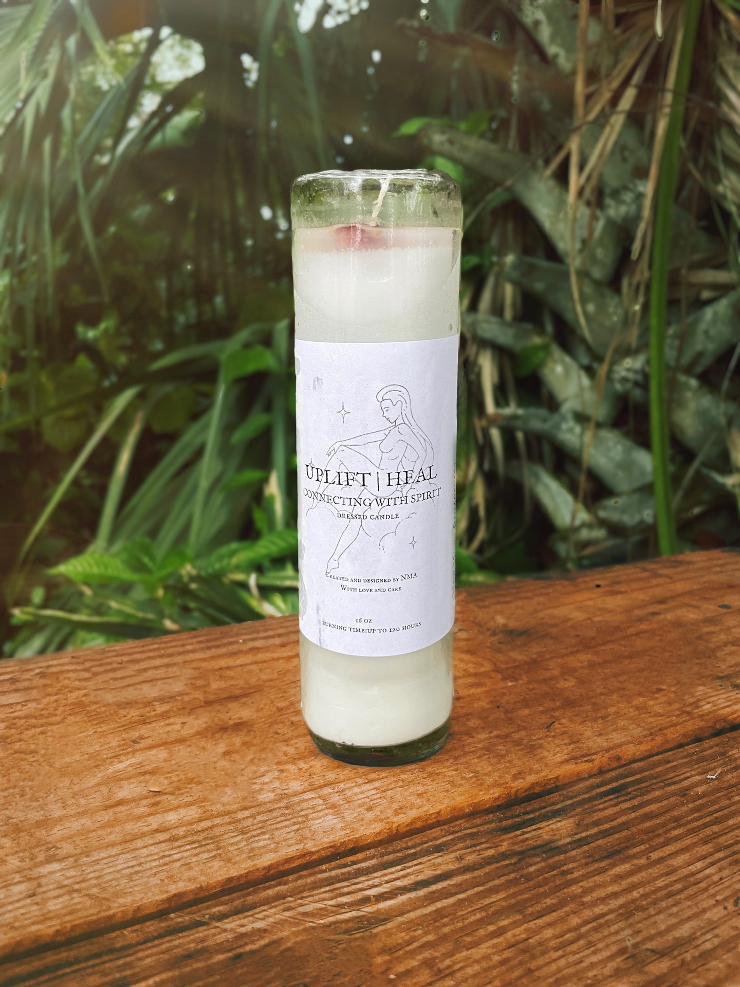 White 'Connecting with Spirt' 7 Day Candle